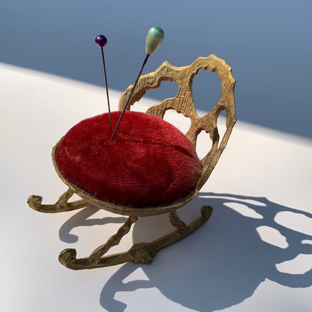 Vintage Miniature Rocking Chair Pin Cushion